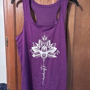 Purple Lotus Graphic Racerback Yoga Top size L